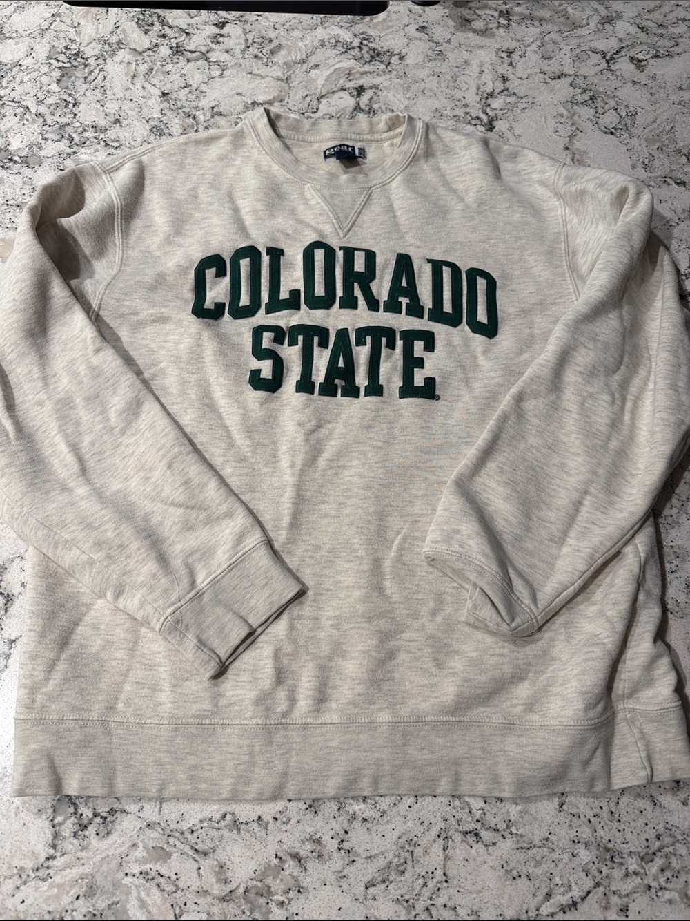 Gear For Sports Colorado State Crewneck Sweatshirt - Beige with Green Lettering